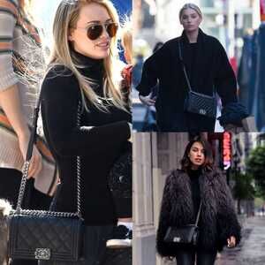 💎✨BEAUTIFUL✨💎Authentic CHANEL Leather Quilted CC Boy Chain Shoulder Bag Black